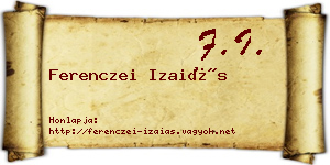 Ferenczei Izaiás névjegykártya